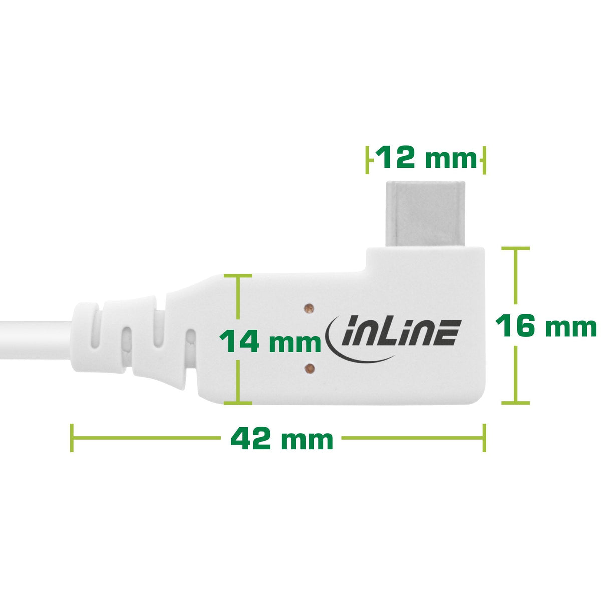 Inline Usb4 Cable, Usb Type-C, One Side Angled, Pd 240w, 8k60hz, Tpe White, 1m