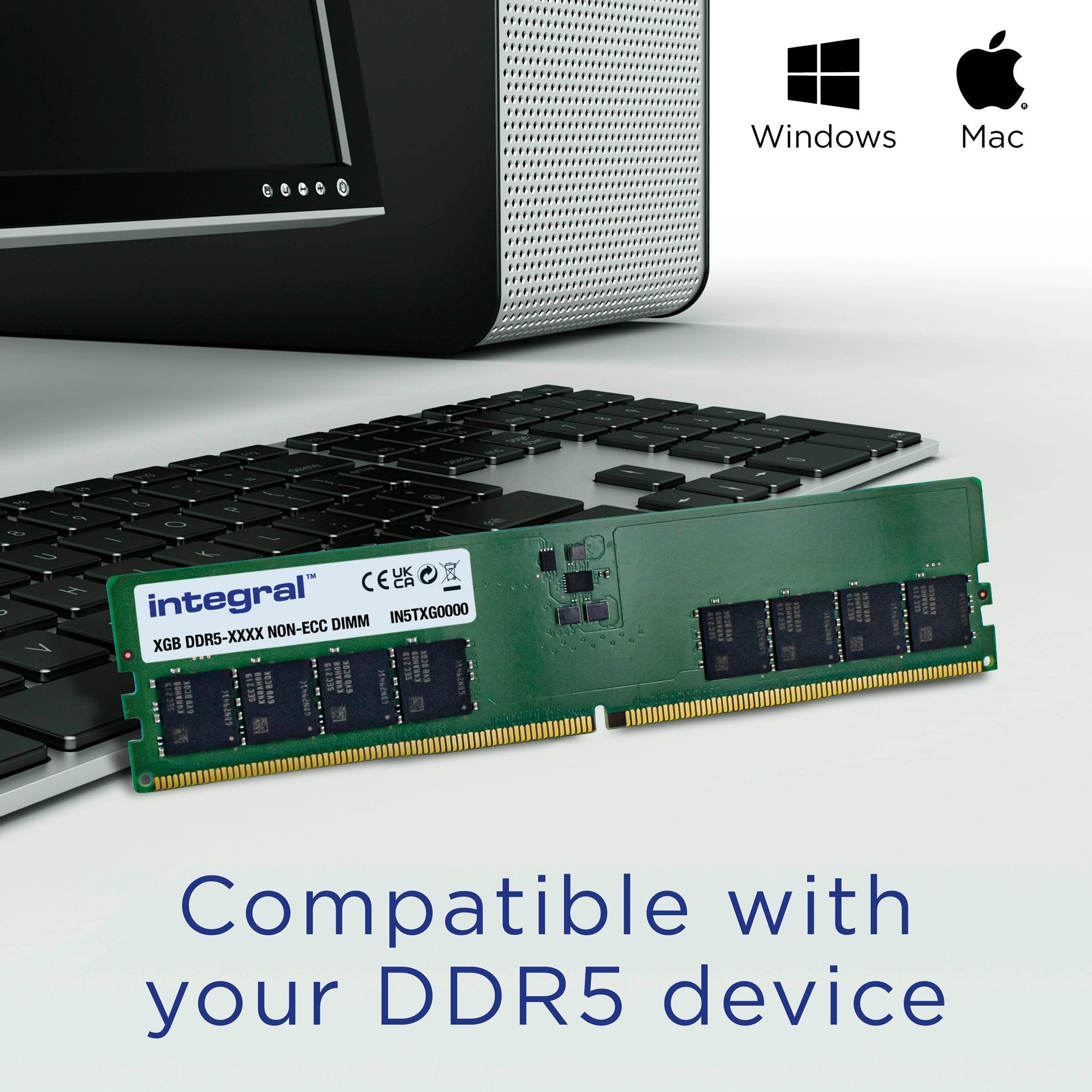 Memoria  Integral Ddr5 32gb 1 X 32 Gb  5600mhz Unbuffered Non-Ecc 1.1v 2gx8 Cl46