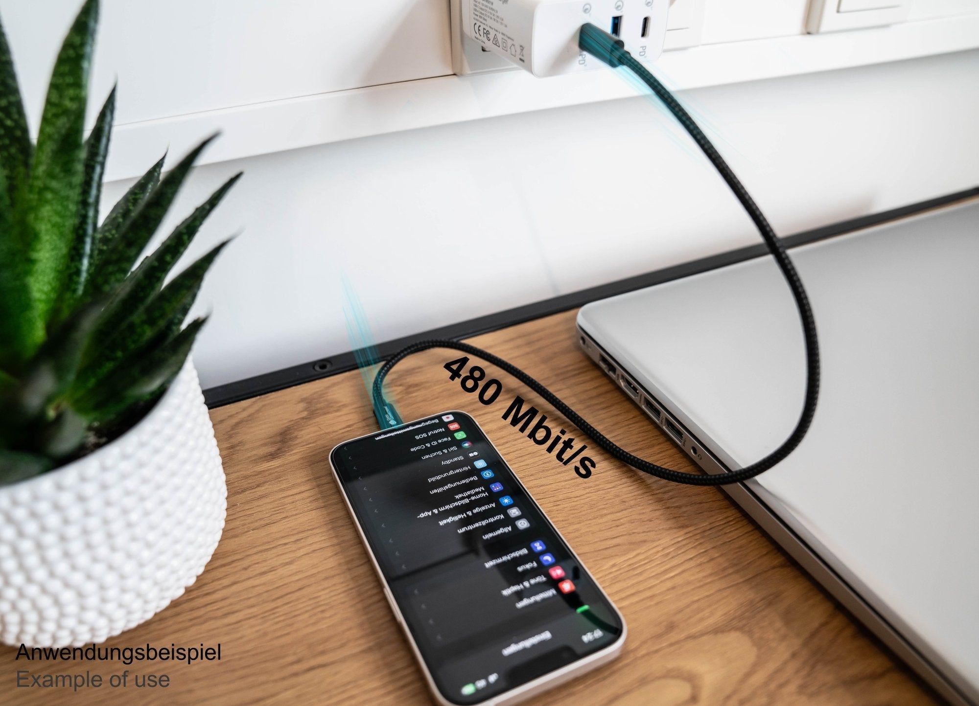 Goodconnections Usb-C 2.0 > Lightning (St-St) 0,5m Ladecable Textilmantel 18w Schwarz
