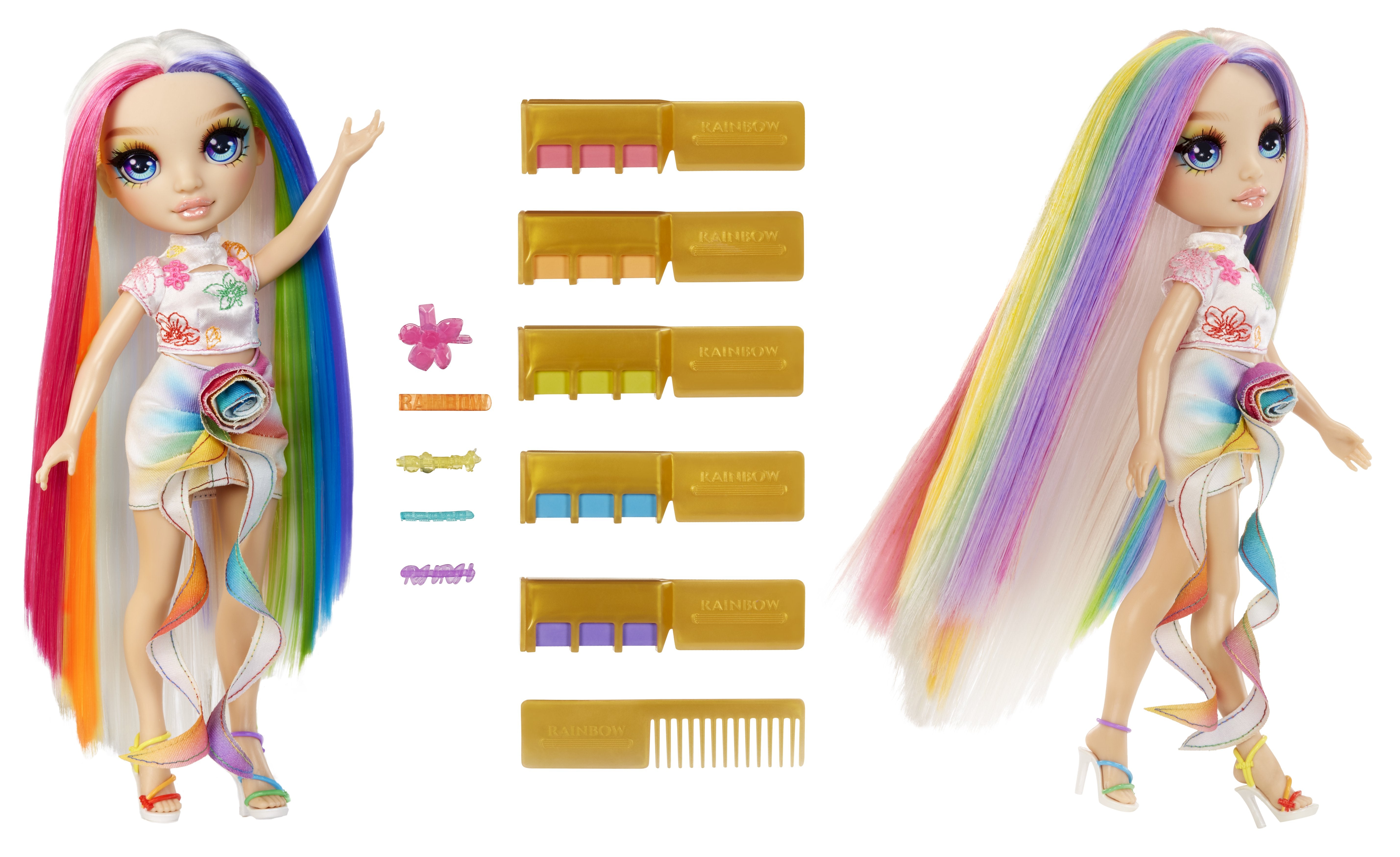 EAN 0035051526780 - Rainbow High Hair Chalk & Style Doll- Amaya (Rainbow) imagen 3