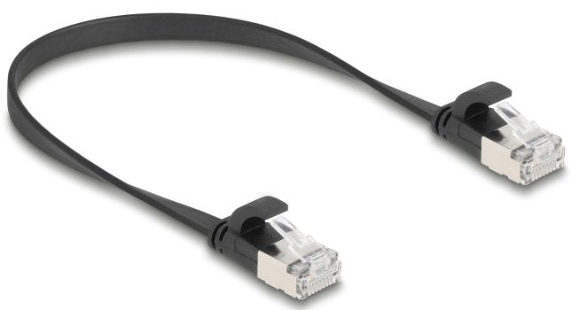 Delock Rj45 Flachband Cable De Red Stecker Zu Stecker Cat.6a U Ftp 0,25 M Schwarz