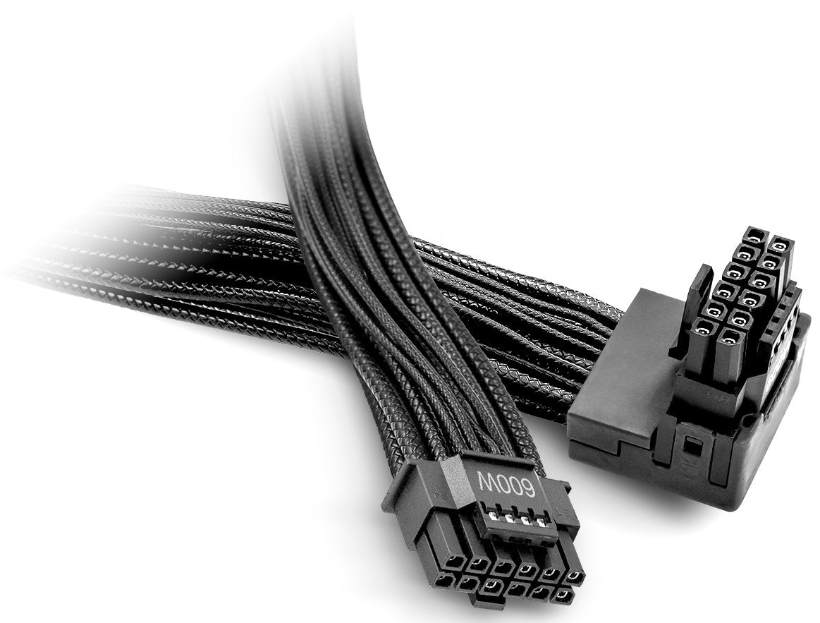 ¡Tranquilizarse! 12v-2x6 / 12vhpwr 90 ° Pci-E Cable Invertido Negro, 70 Cm Bc074