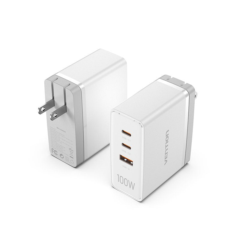 Cargador De Pared Vention Fegw0-Eu 2xusb Tipo-C 1xusb 100w