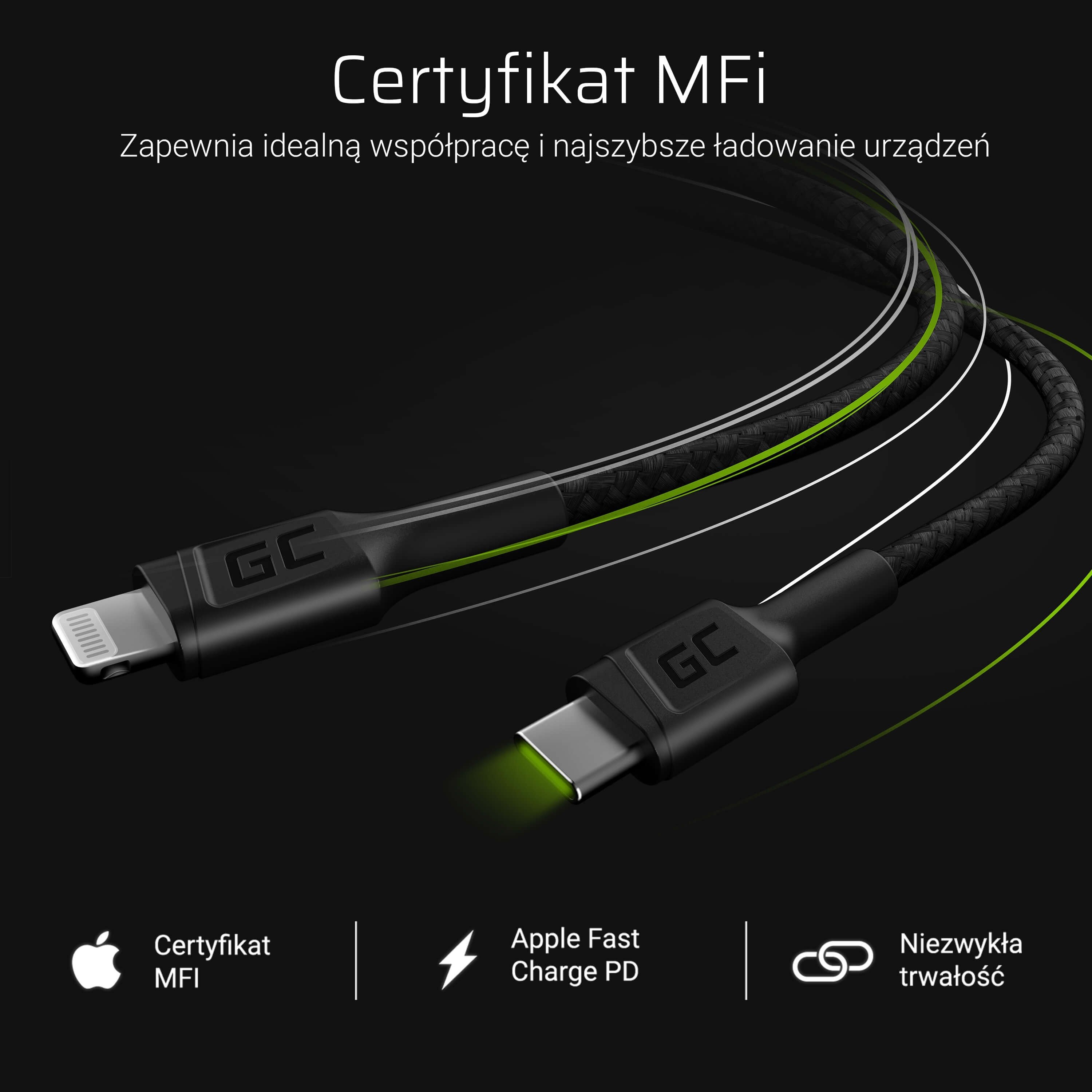 Cable Gc Power Stream Usb-C - Lightning 100 Cm With Power Delivery