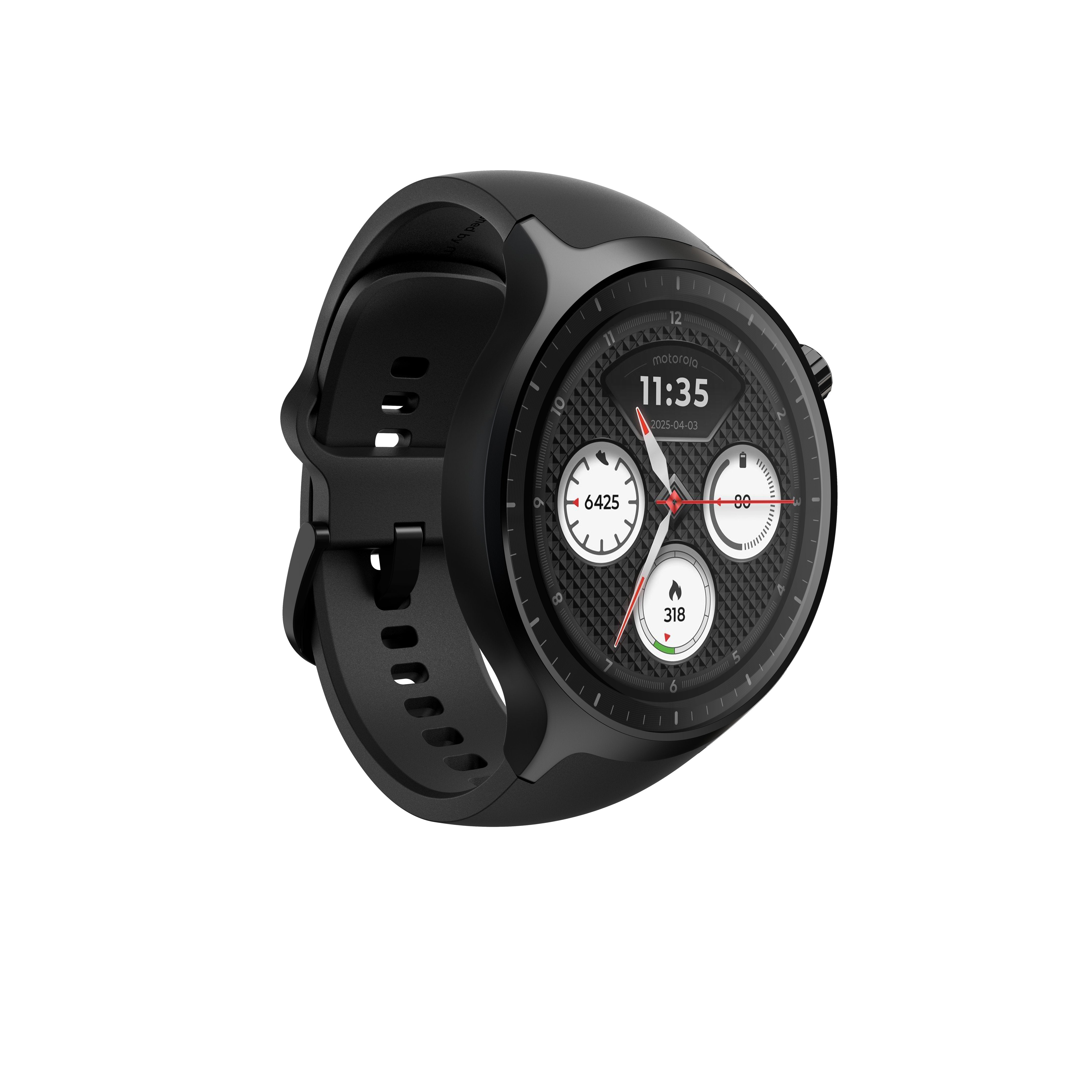 Motorola Moto Watch Negro Mate Reloj Inteligente Con Banda Silicona Pantone Volcanic Ash Pantalla Luminosa 1.4" 4 Gb Bluetooth 40 G