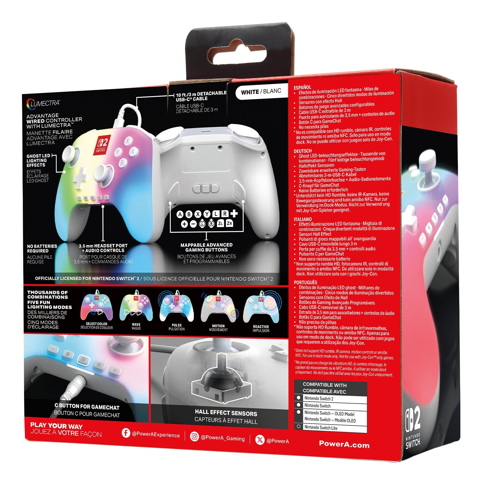 EAN 0617885152917 - PowerA Advantage Blanco USB Gamepad Analógico/Digital Nintendo Switch 2 imagen 5