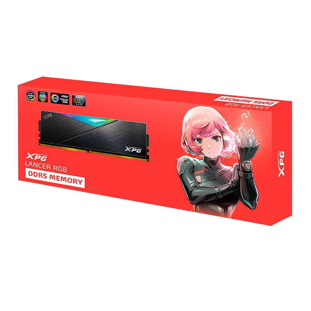 Memoria  Adata Dimm 32 Gb Ddr5-6400 (1x 32 Gb) Negro, Ax5u6400c3232g-Clabk, Xpg Lancer, Intel Xmp, Amd Expo