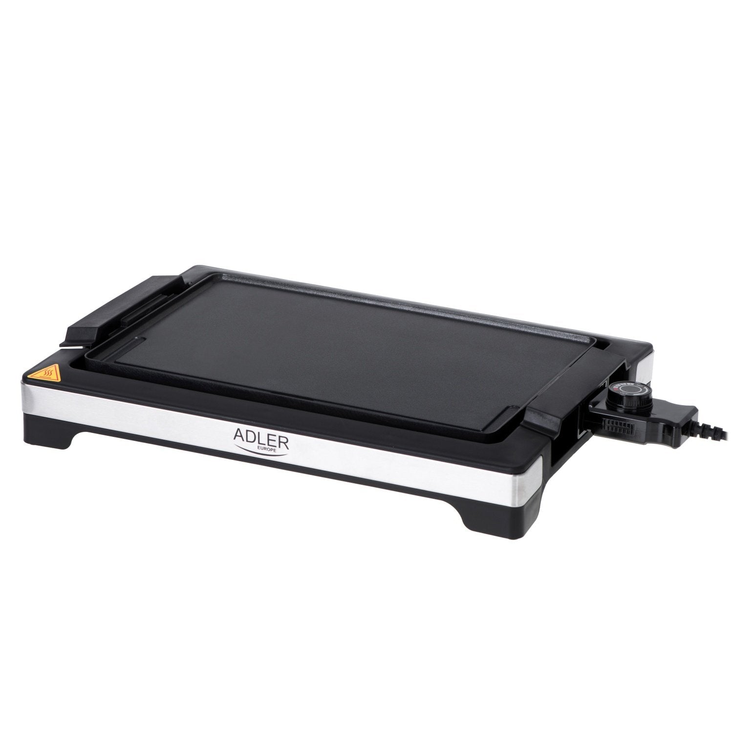 Adler Ad 6613 Parrilla De Mesa, Potencia 3000 W, Placa De Calentamiento Con Revestimiento Antiadherente, Negro