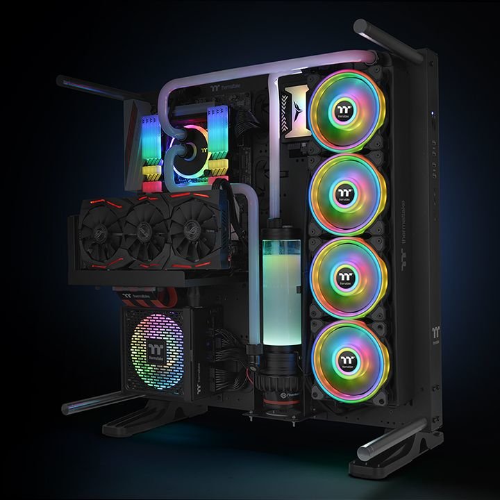 Thermaltake Riing Quad 14 Rgb Radiator Pack 3 Ventiladores Edición Premium Negro