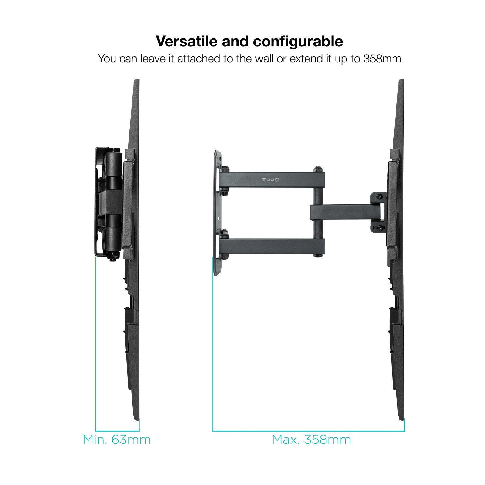 Tooq Soporte Pared Pantallas 32-55" Gira/Incli - Negro