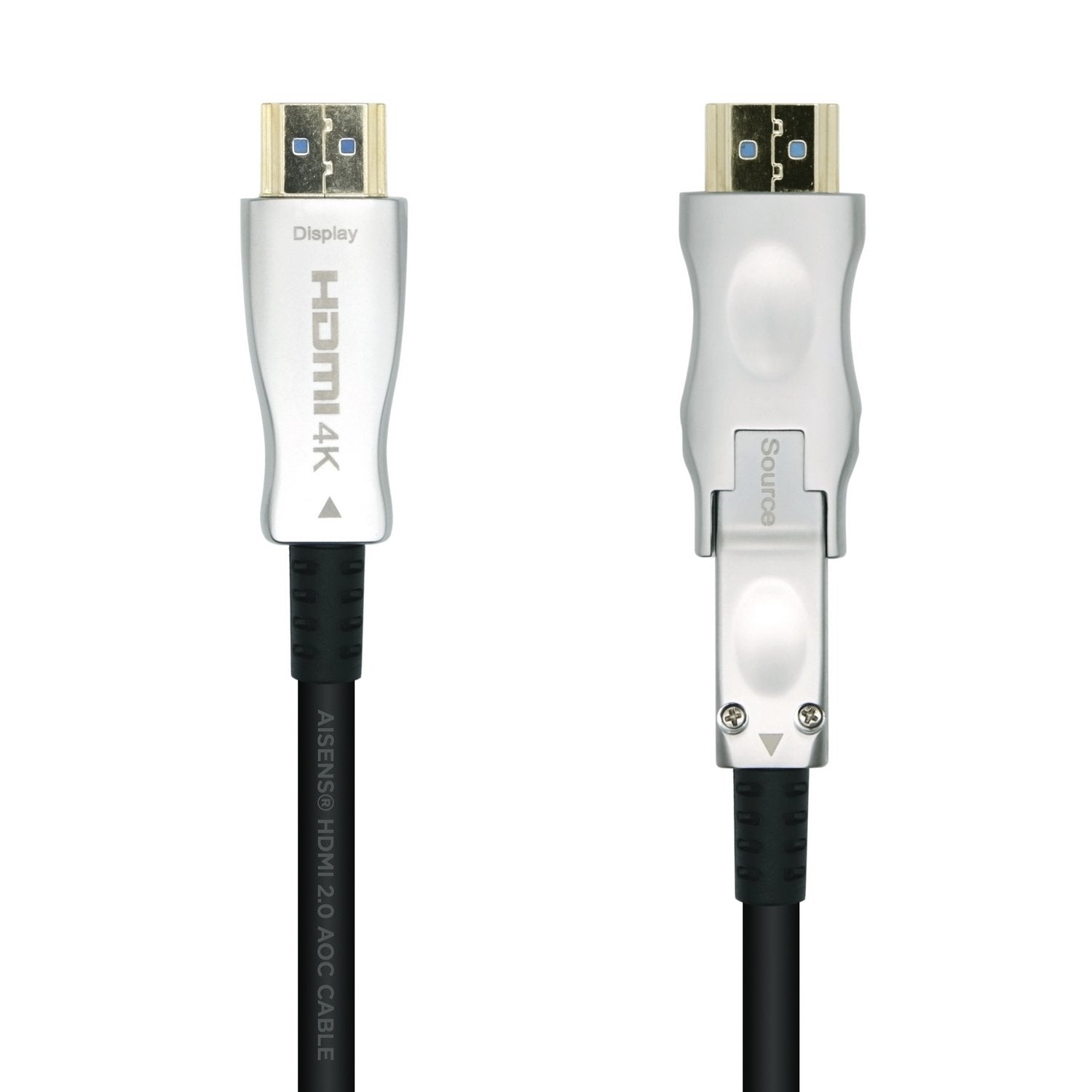Aisens Cable Hdmi V2.0 Aoc Desmontable Premium Alta Velocidad / Hec 4k@60hz 4:4:4 18gbps, A/M-D/A/M, Negro, 20m
