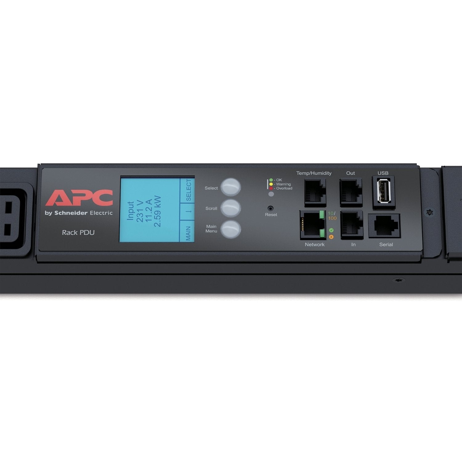 Apc Metered Rack Pdu Unidad De Distribución De Potencia (Montaje En Bastidor) Ca 400 V 23 Kw Trifásico Ethernet 10/100 Rs-232 Input: Iec 60309 Conectores De Salida: 42 0u 1.82 M Cable Canadá Estados Unidos Negro Para P/N: Smx1500