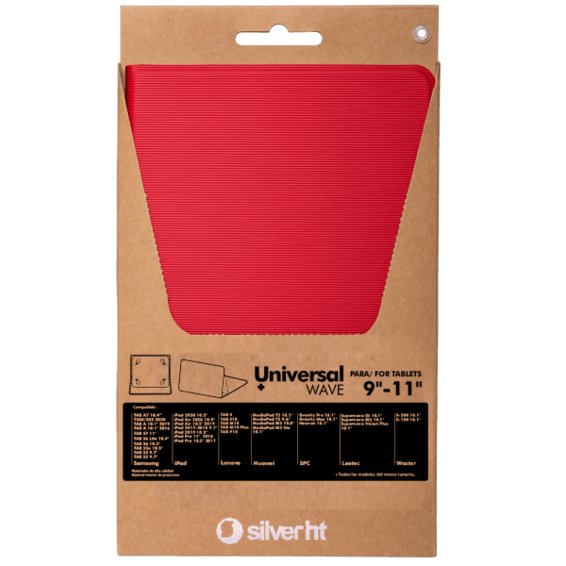 Funda Universal Silver Ht Wave 9pulgadas - 11pulgadas Roja
