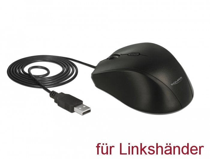 Delock 12548 Ratón Usb Tipo A Óptico 2400 Dpi Zurdos