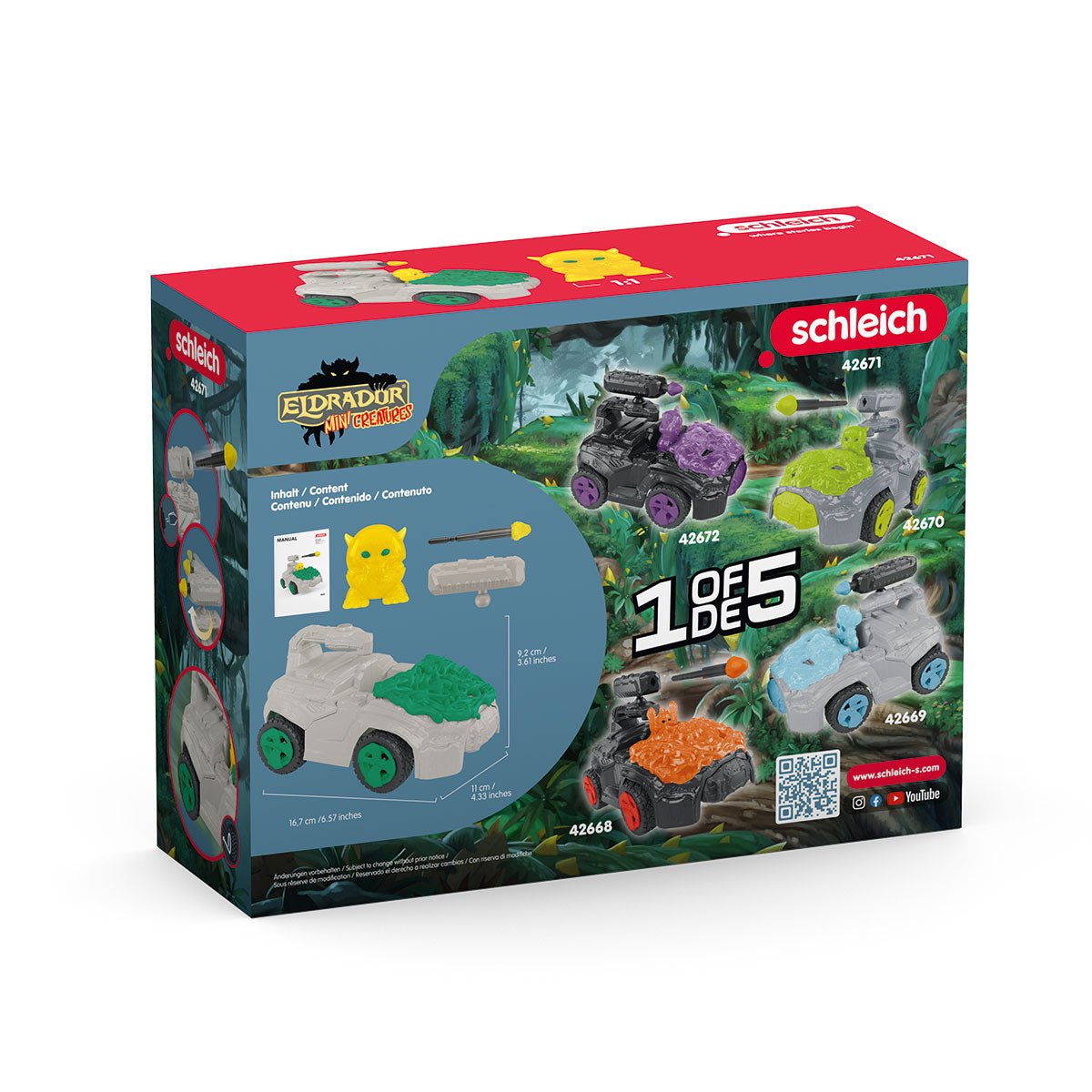 Schleich Eldrador Creatures Jungle Crashmobile Con Mini Criatura, Figura De Juguete 42671