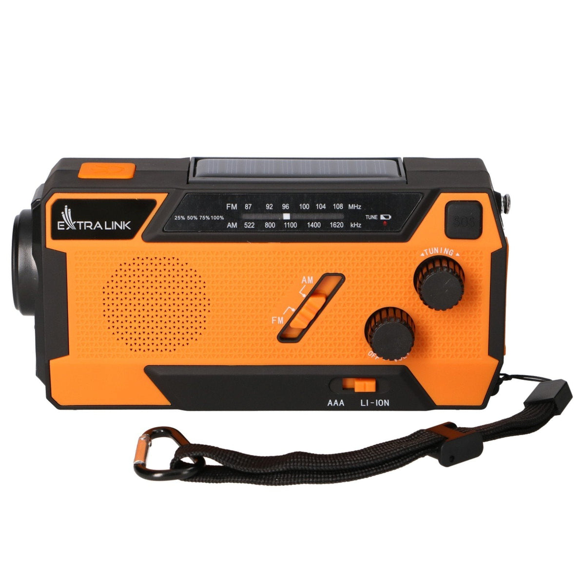 Extralink Radio Awaryjne Solarne Z Korbka Dynamo Powerbank 4000mah Z Latarka Sos Sr-4000