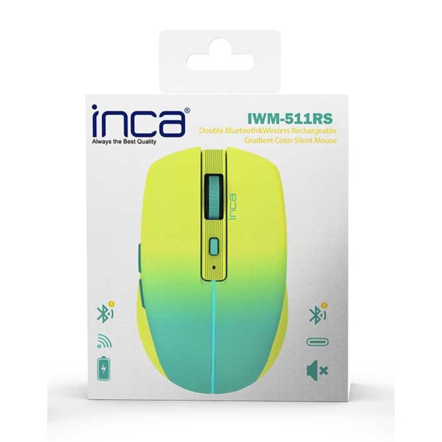 Raton  Inca Iwm-511rs 1600 Dpi,Wrls & Bt,6d Tame, Amarillo