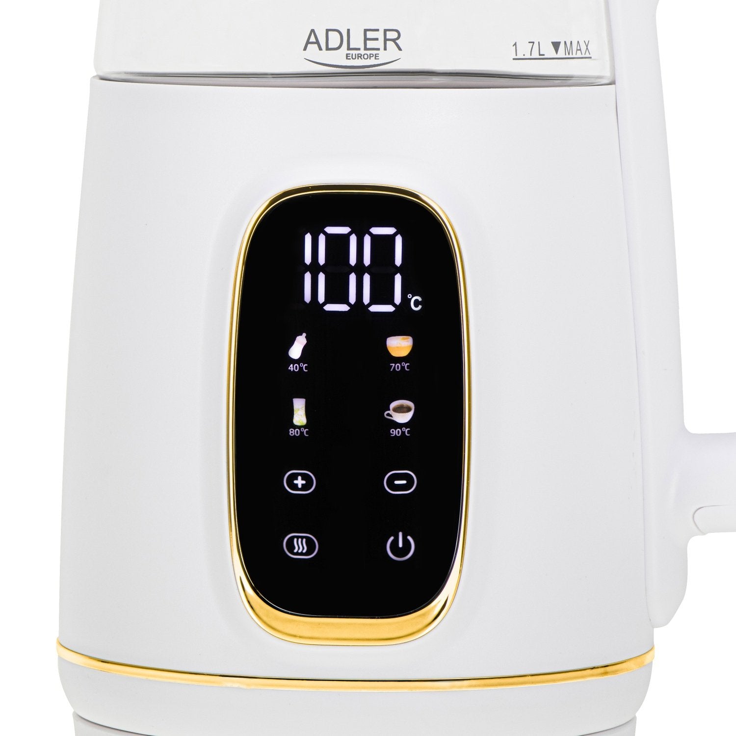 EAN 5905575907844 - Adler AD 1305WG tetera eléctrica 1,7 L 2200 W Transparente, Oro, Blanco imagen 2