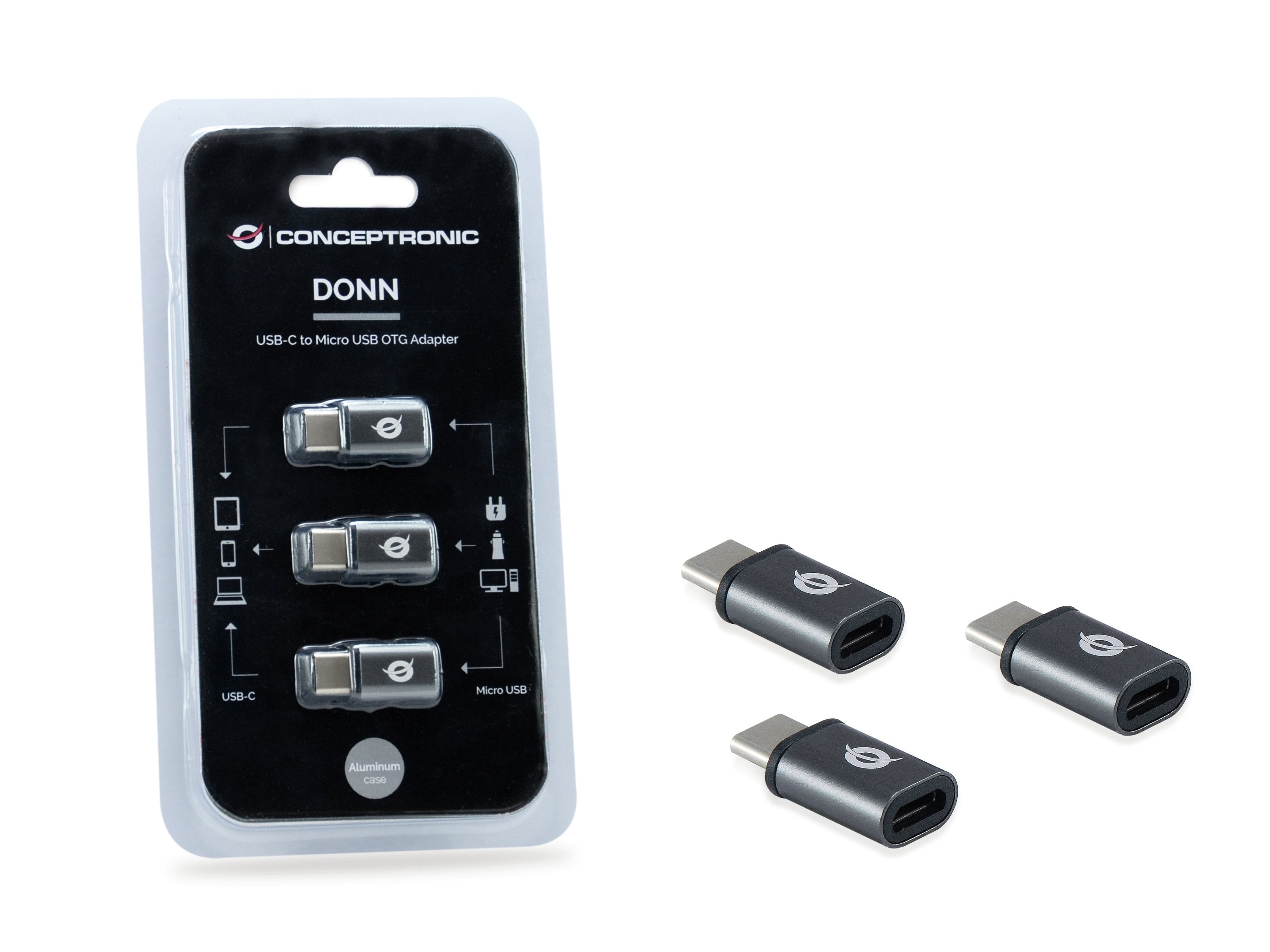 Adaptador Usb-C 3.1 Macho A  Micro Usb Hembra  Otg Pack 3 Uds