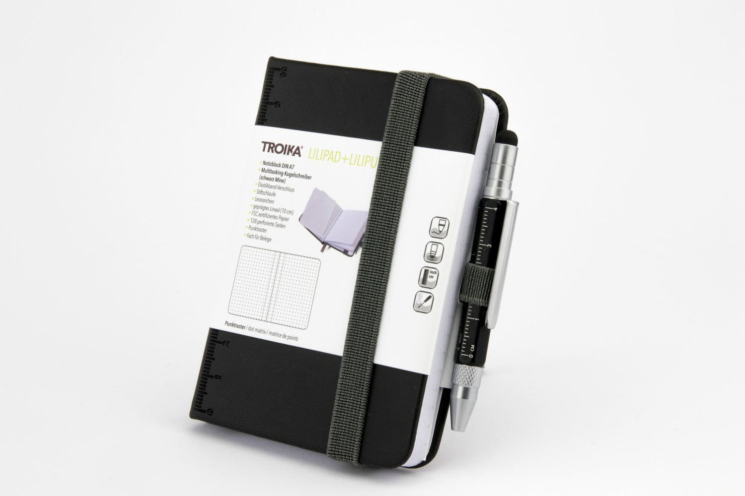 Troika Npp25/Bk Cuaderno Y Block A7 128 Hojas Negro