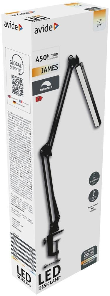 Avide Led Tischleuchte Con Klemmvorrichtung 12w