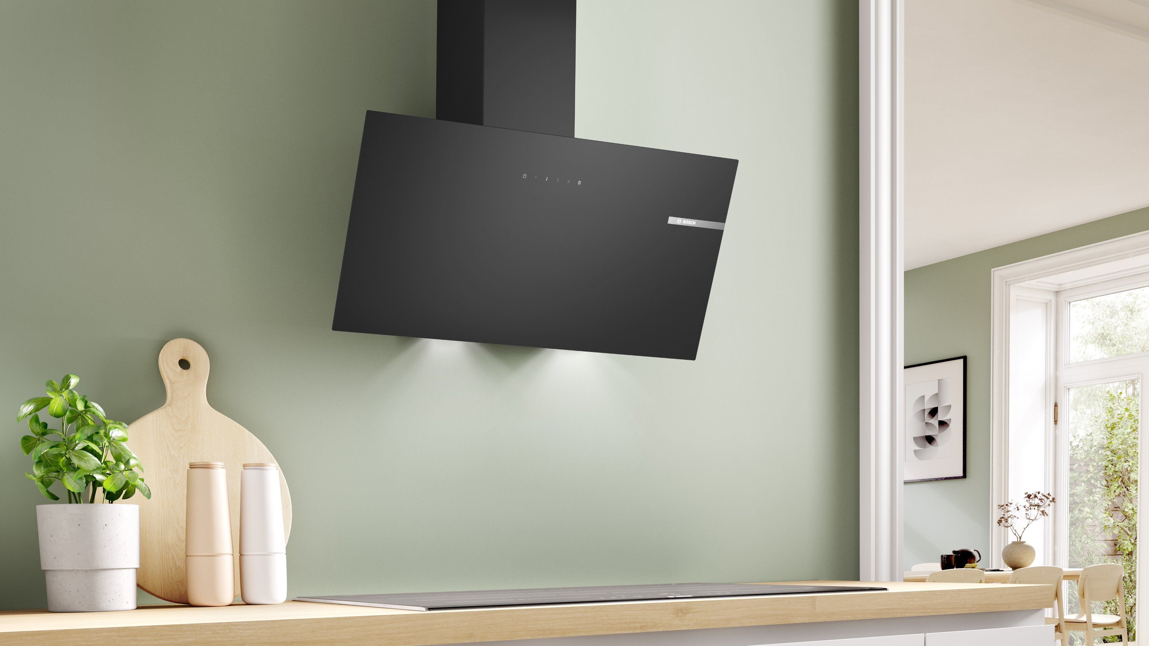 Bosch Home Dwk85dk60 Serie 2, Campana Extractora Negra, 80 Cm Dwk85dk60