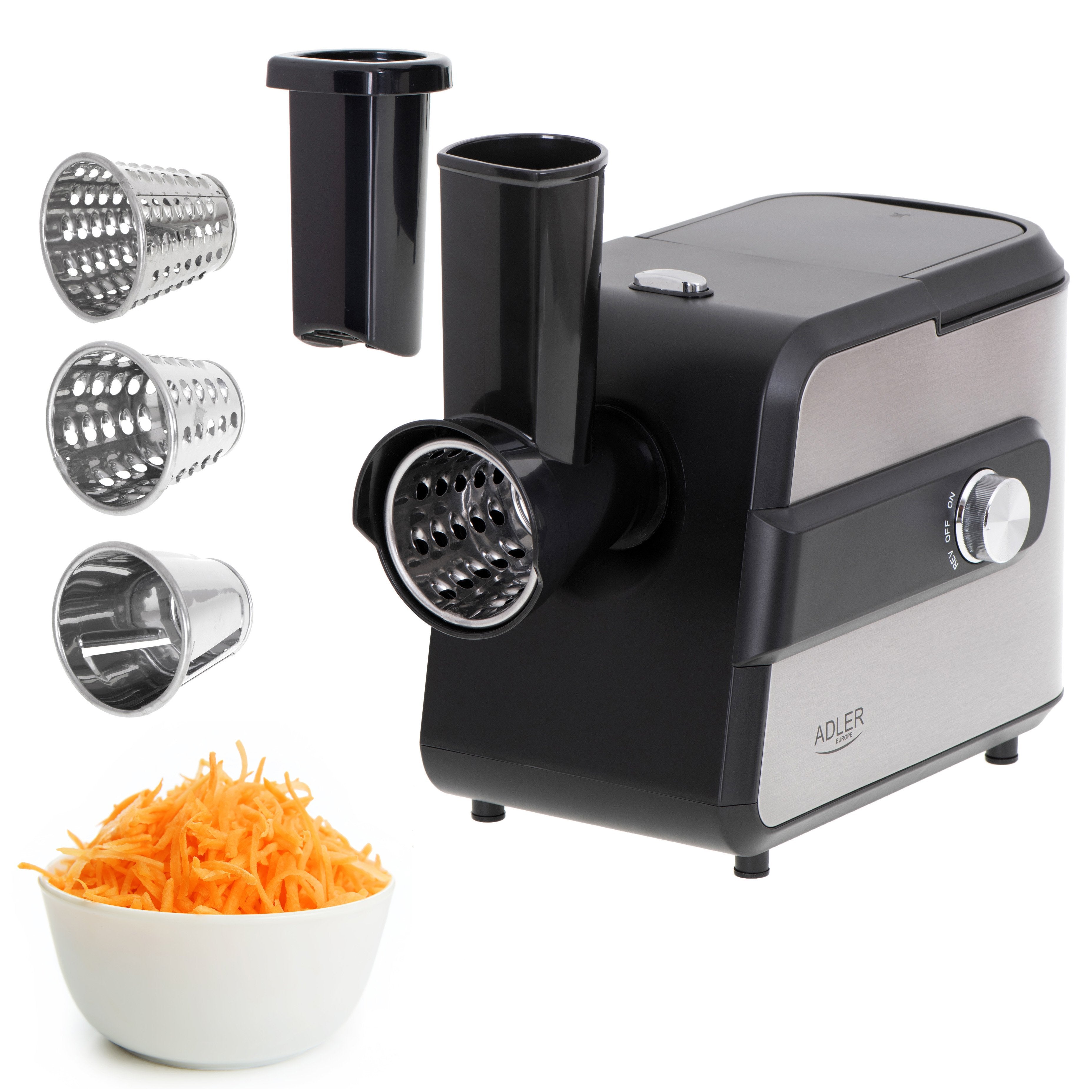 Picadora De Carne Adler Con Triturador Ad 4813 Plata/Negro, 600 W, Nãºmero De Velocidades 2, Rendimiento (Kg/Min) 1