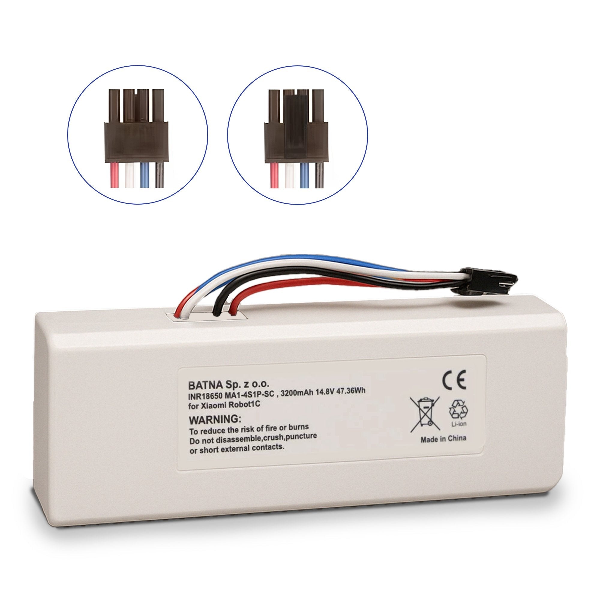 Bateria Xiaomi Robot 1c Inr18650 Ma1-4s1p-Sc, 3200mah, 47.36wh