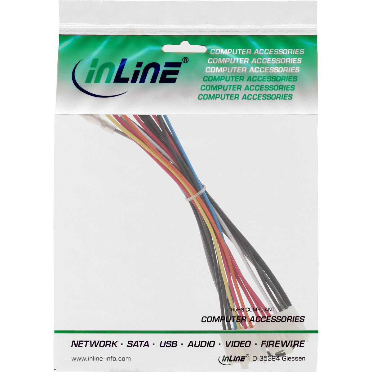 Adaptador De Corriente Interno Inline Atx-Nt De 20 Pines A Placa P8/P9 At + Interruptor 20/80 Cm
