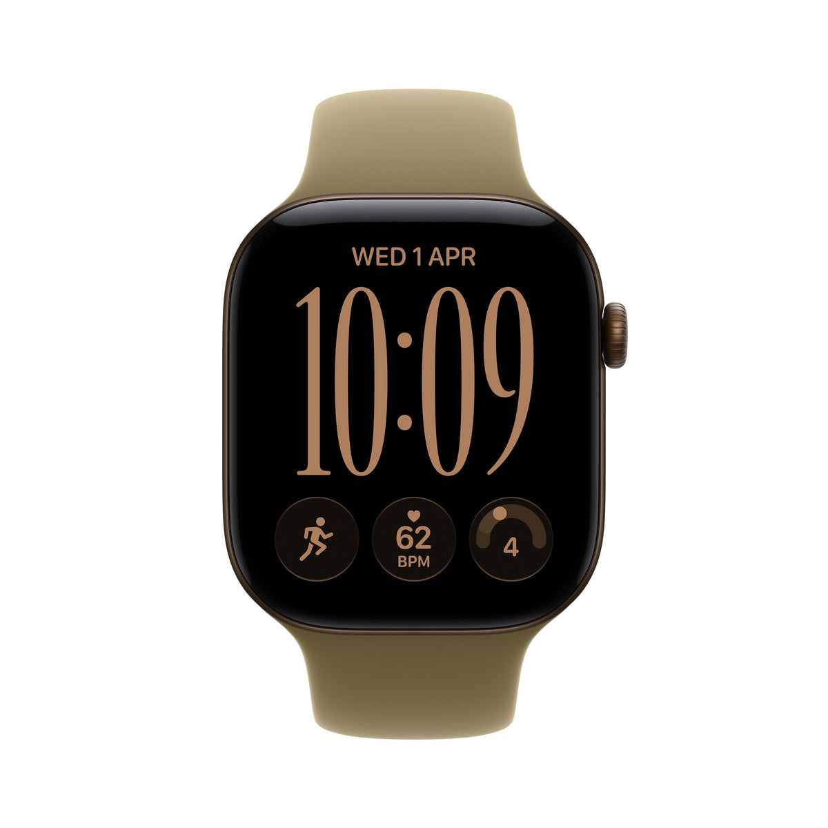 Apple Watch S12 Aluminium Cellular 46mm Dunkelbronze (Correa Deportiva Oliv) M L