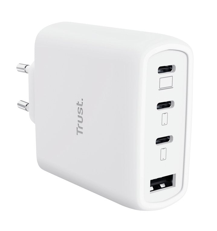 Cargador De Pared Gan Trust Maxo 65w 26068 3xusb Tipo-C 1xusb Incluye Cable Usb Tipo-C 65w