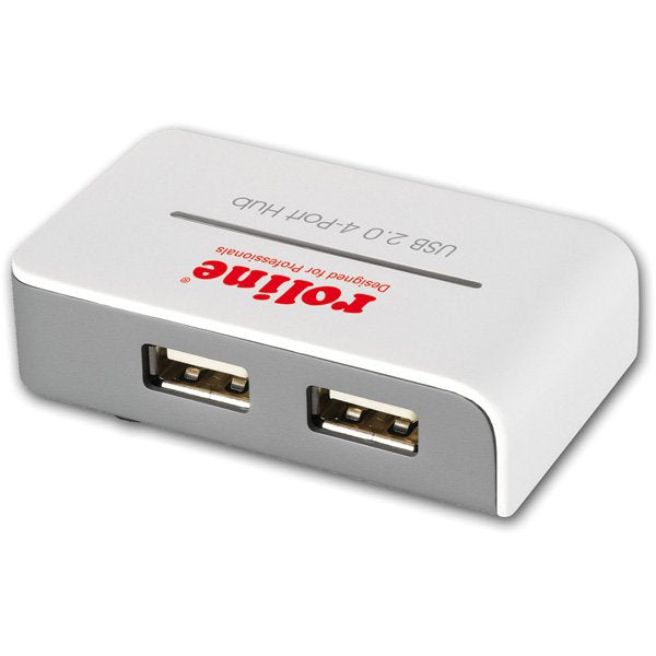 Roline Usb 2.0 Hub "Negro And Blanco", 4 Ports, Mit Netzteil
