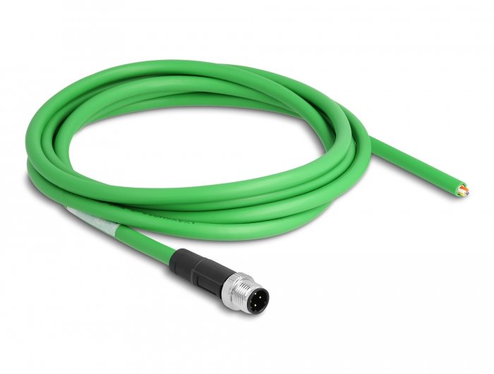 Delock Nwk M12 4 Pin D-Kodiert Zu Offenen Cableenden Pvc 2m
