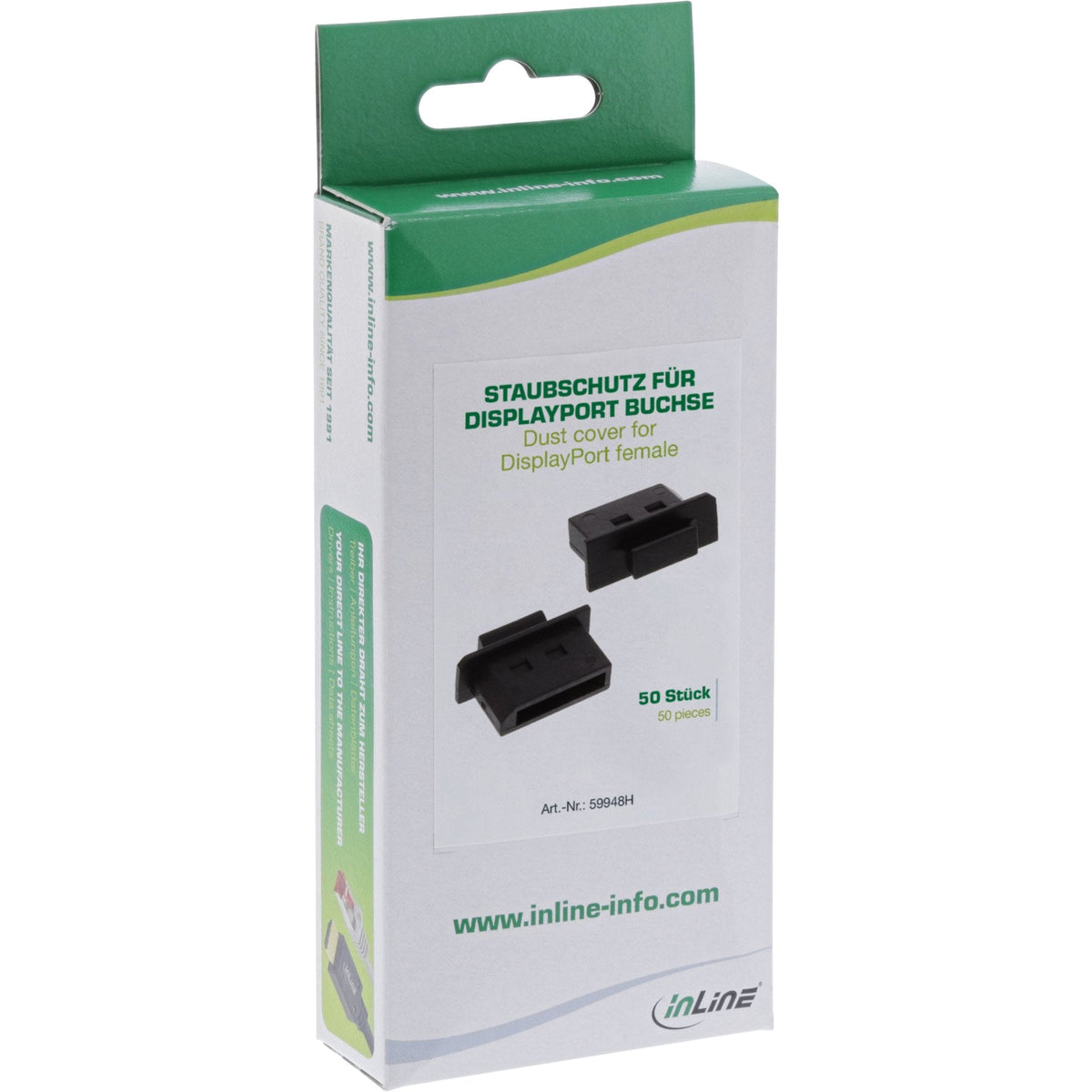 Inline Dust Cover Para Enchufe Displayport Negro 50 Uds.