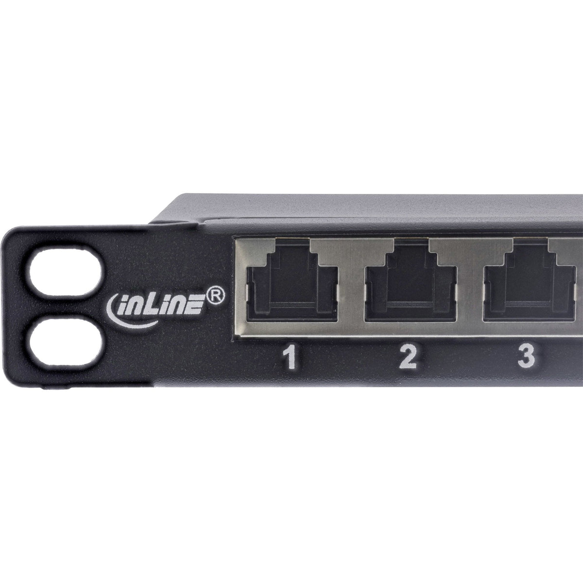 Inline® 10" Patch Panel Cat.6a 0.5u 12-Port, With Dust Projoection, Negro
