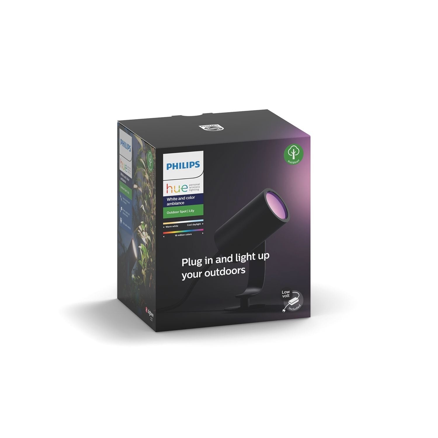 Philips Lighting Hue - Foco De Jardín Led Para Jardín Conjunto Básico Lily Led Incorporado 8 W Rgbw