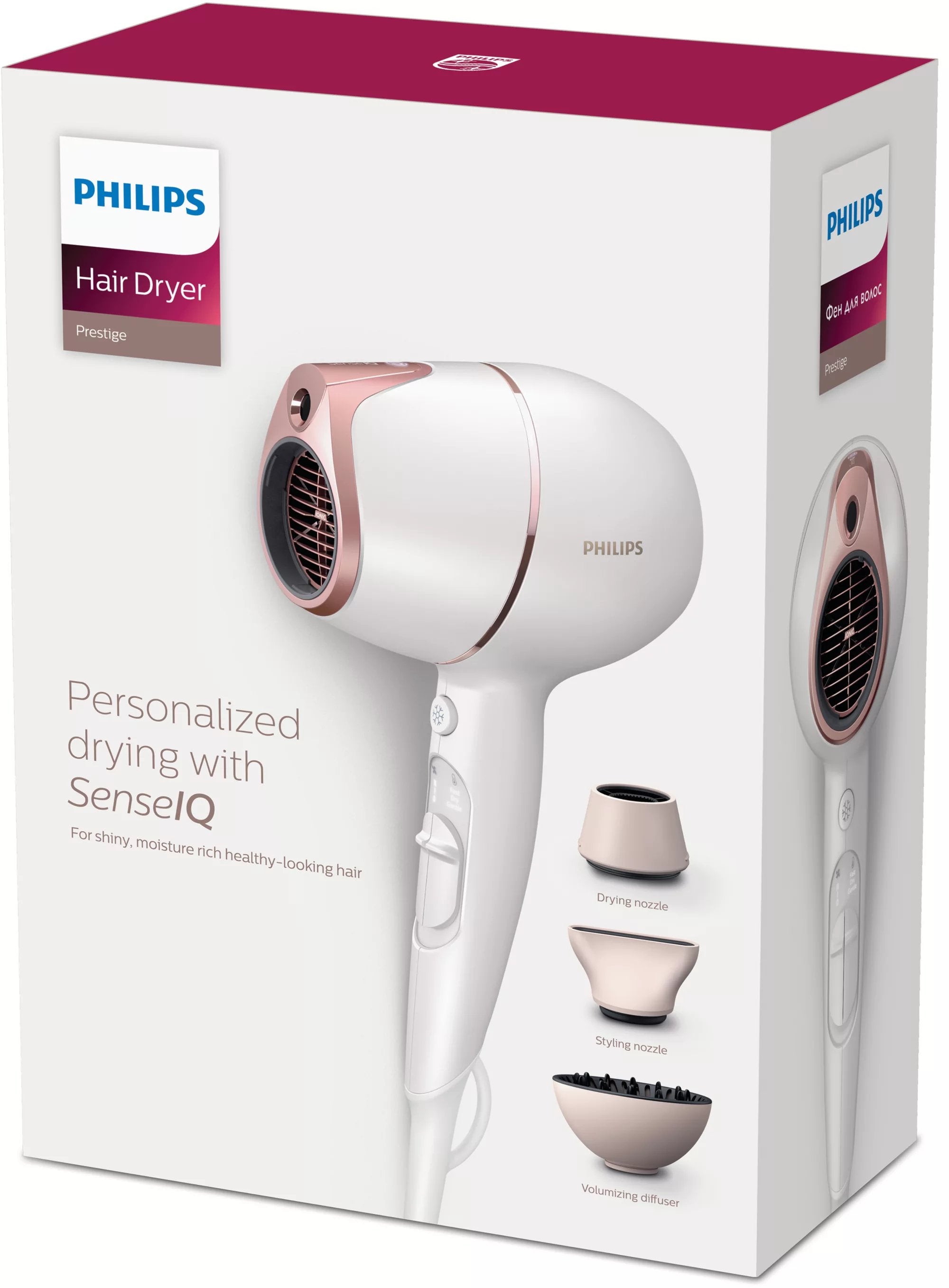 EAN 8710103931492 - Philips BHD628/00 secador 1800 W Rosa, Blanco imagen 2