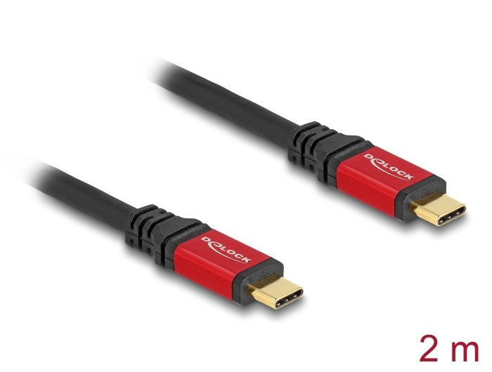 Delock 80041 Cable Usb 2.0 Usb Type-C Macho A Macho Pd 3.0 100 W E-Marker 2 M Rojo Metal