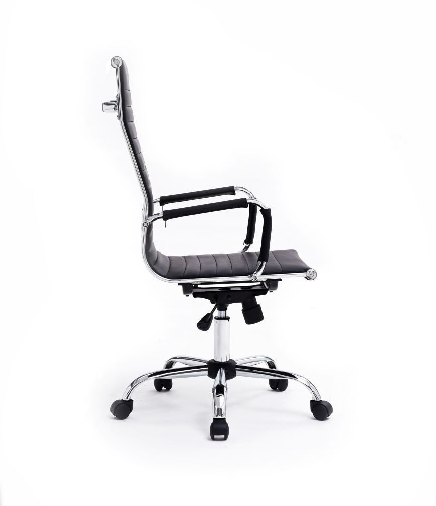 Silla De Oficina Equip Respaldo Alto Color Negro Recubrimiento Pu De Alta Calidaddiseño Ergonomico