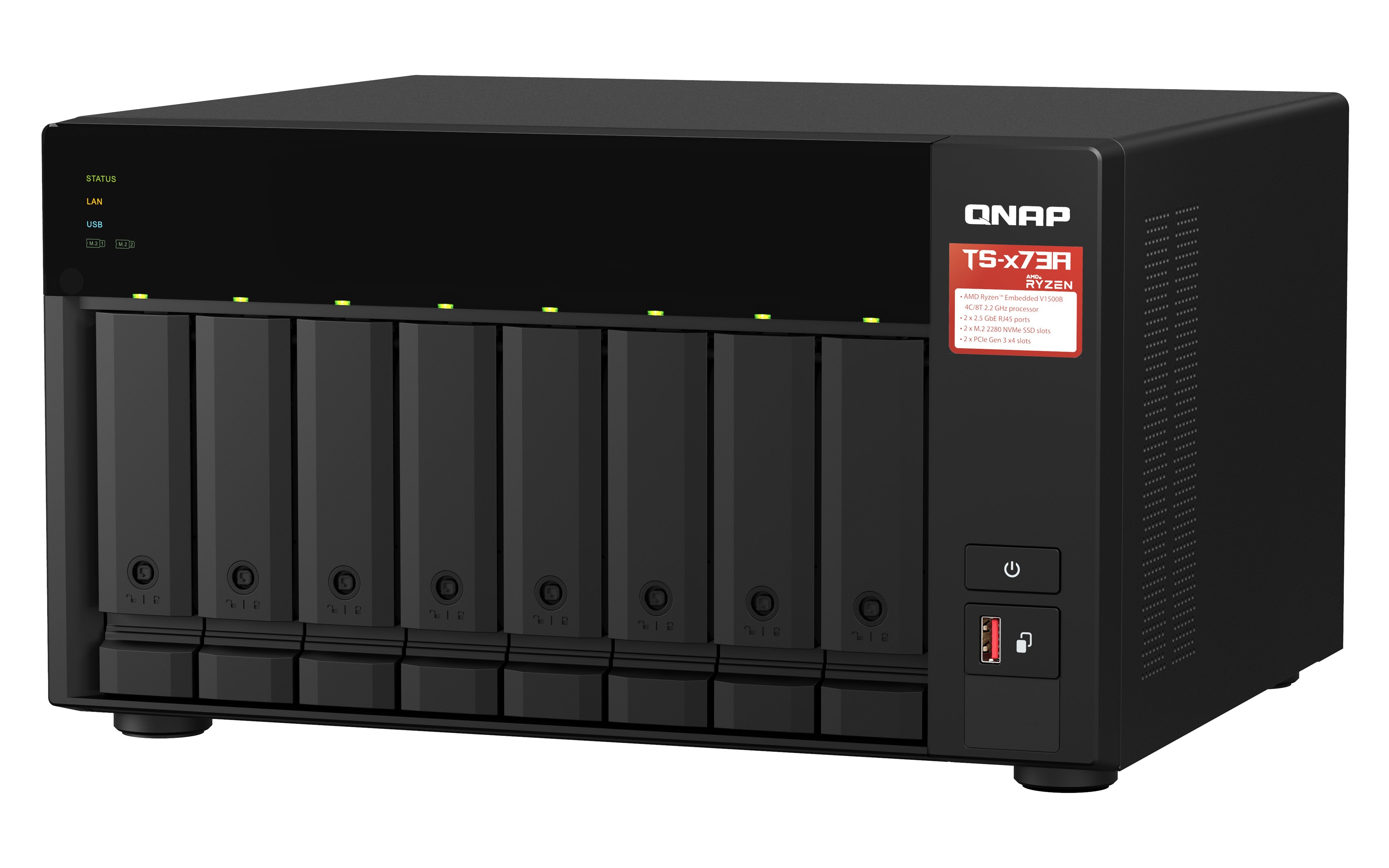 EAN 0885022020911 - QNAP TS-873A NAS Torre Ryzen Embedded V1500B 8 GB DDR4 0 TB QNAP Turbo System Antracita imagen 5