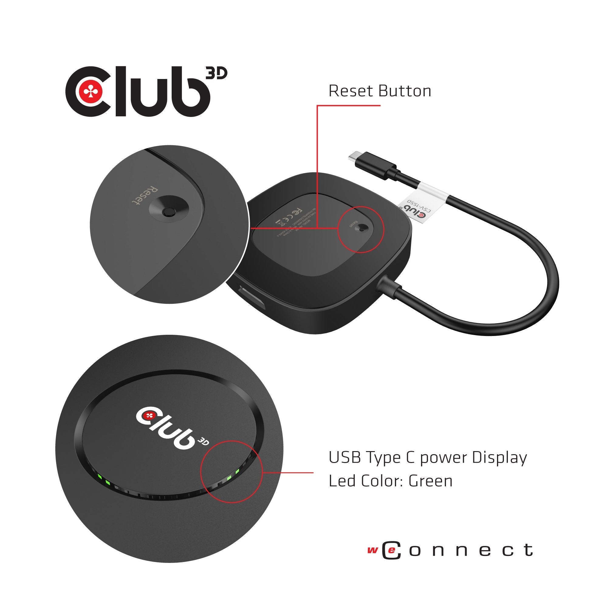 EAN 8719214471422 - CLUB3D USB TYPE C 3.2 GEN1 MULTISTREAM TRANSPORT MST HUB DISPLAY PORT 1.4 TRIPLE MONITOR DisplayPort male imagen 3
