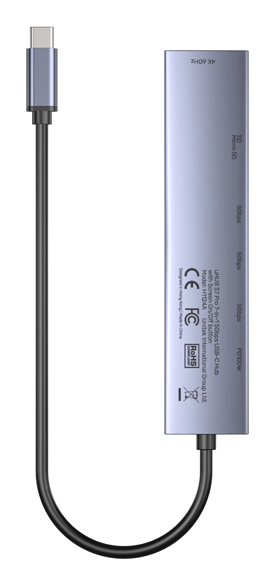 EAN 4894160059444 - UNITEK H1124AGY01 hub de interfaz 2 x USB 3.2 Gen 1 (3.1 Gen 1) Type-B Gris imagen 2