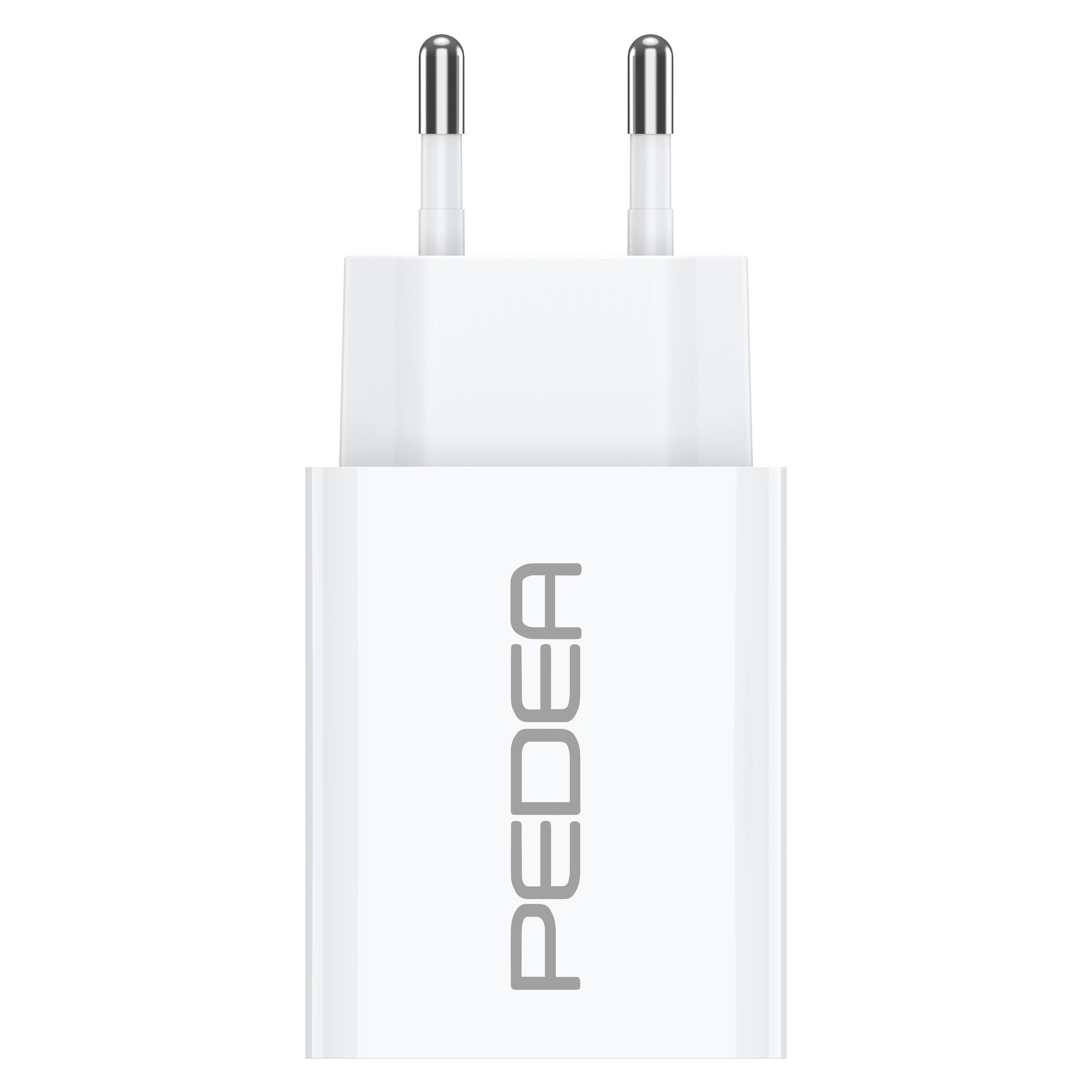 Pedea 20w Usb-C (Pd) Schnellcargador - 2-Ports Mehrfach Handy-Cargador Mit Usb-C Und Usb-A, Weiss