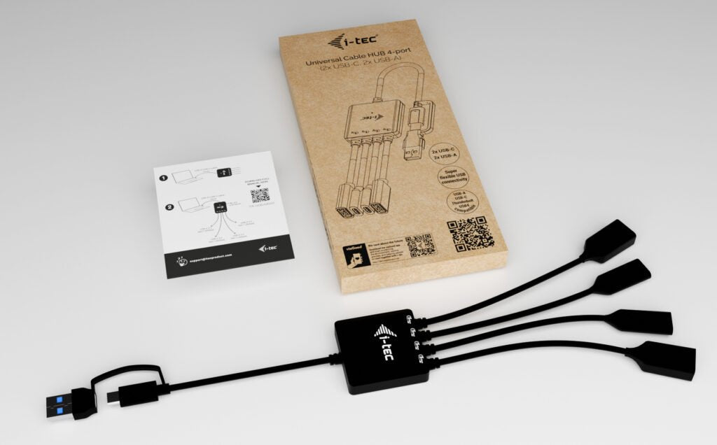 EAN 8595611707391 - i-tec USB-C/USB-A Cable HUB 4 port (2x USB-C, 2x USB-A) imagen 6