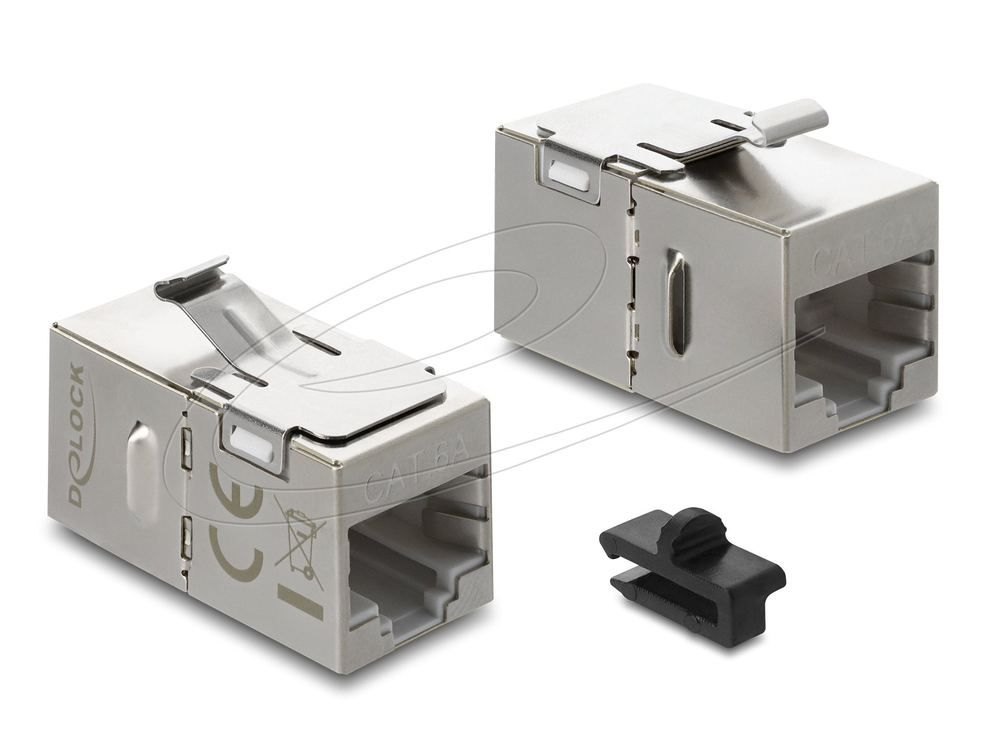 Keystone Modul Kupplung Rj45 Buchse Zu Rj45 Buchse Cat.6a Mit Metall Latch Und Clip, Geschirmt