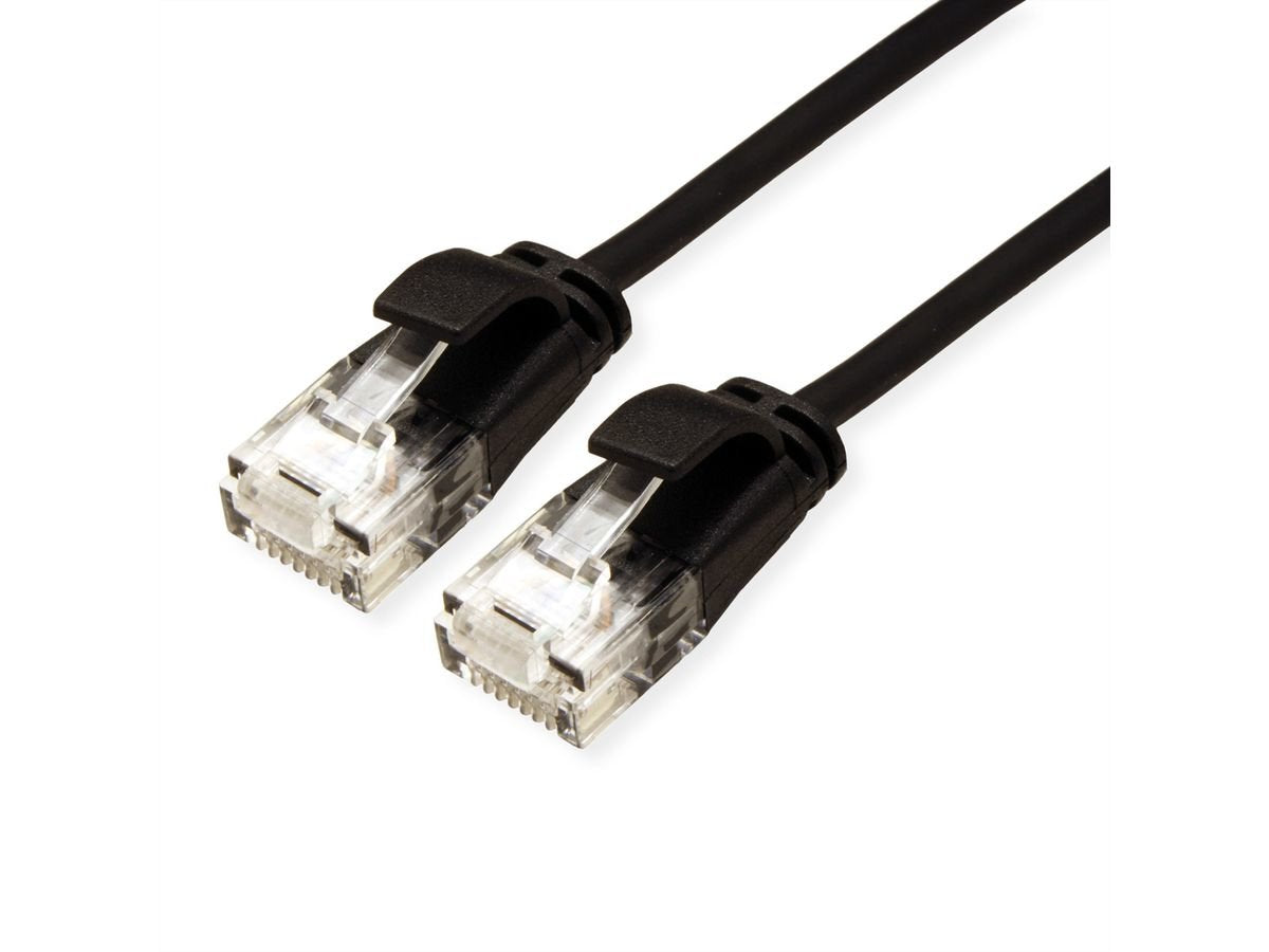 Roline Verde Utp Cable De Red Cat.6a (Class Ea), Lsoh, Slim, Schwarz, 1 M