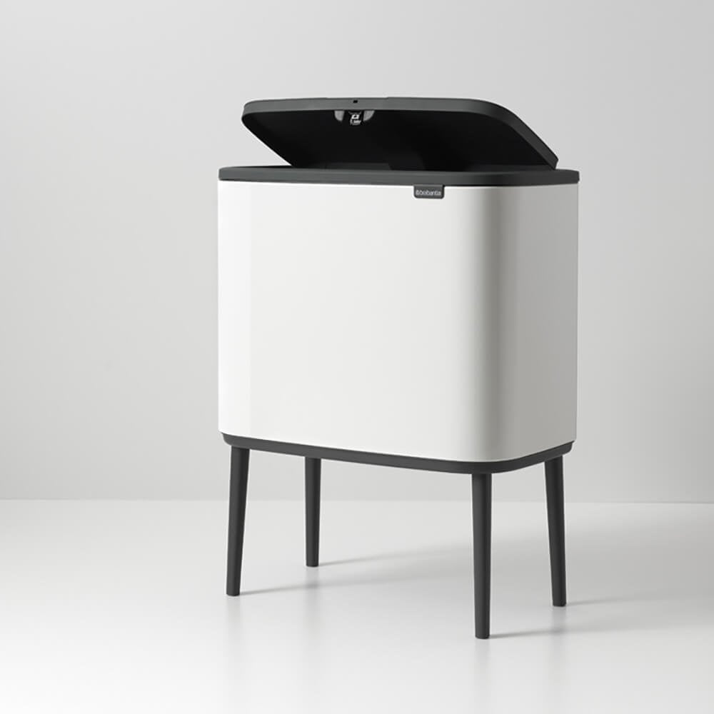 Brabantia 313523 Papelera 33 L Rectangular Acero Inoxidable Negro, Blanco