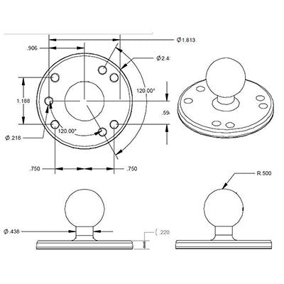 Ram Mounts Ram-B-202u Kit De Montaje