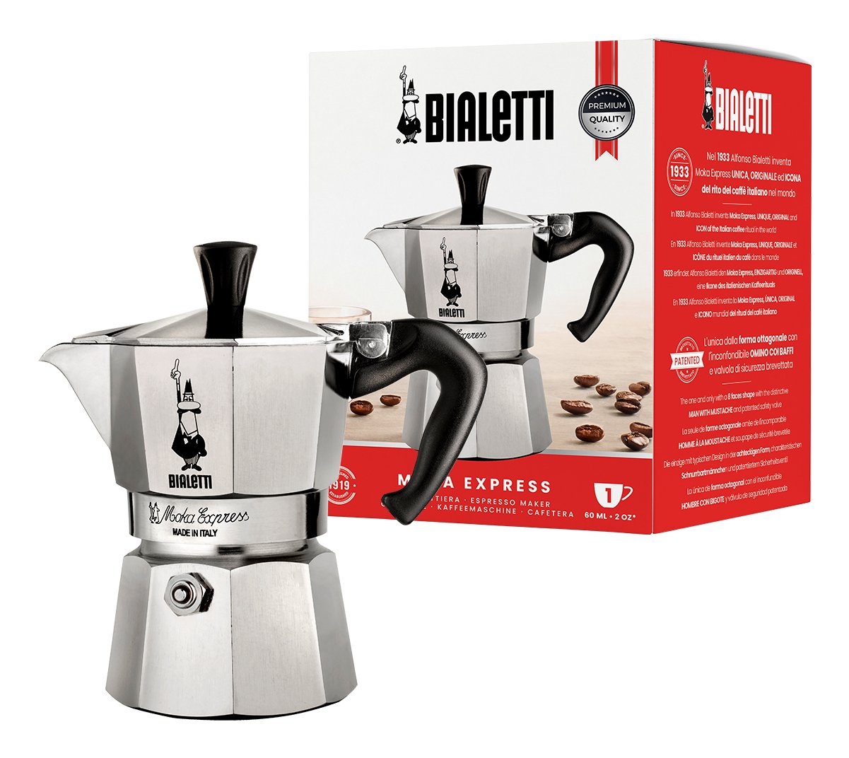 EAN 8006363011617 - Bialetti Moka Express Cafetera italiana 0,06 L Aluminio, Negro imagen 6