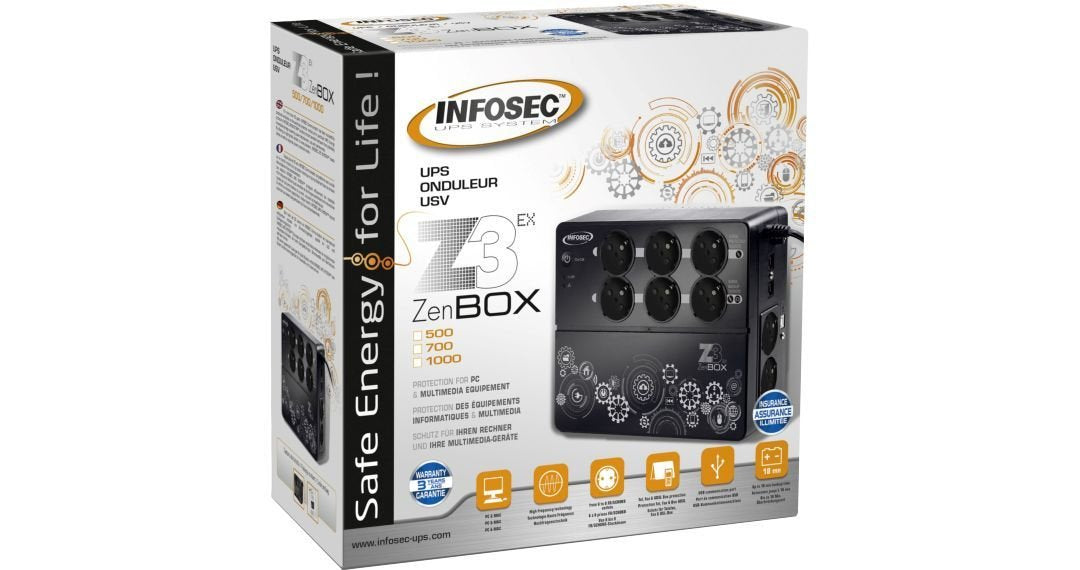Zenergy Box 700va Ups Offline  4+4 Outlet/Surge+Rj45+